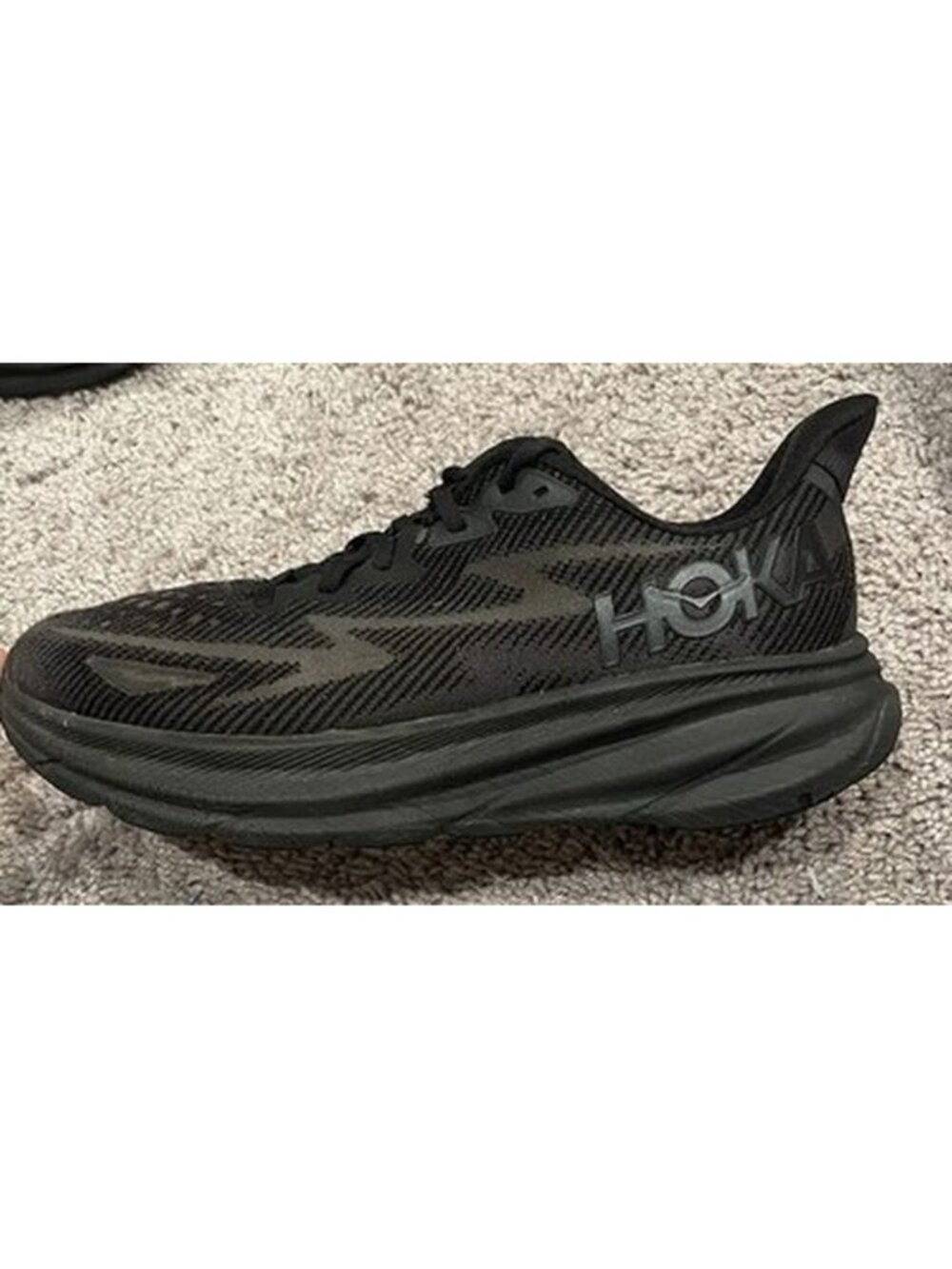 Hoka One One Men's Clifton 9 Running Athletic Shoe Size 9.5 D Black
